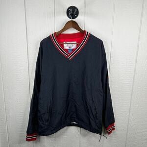 Vintage 90’s Champion Navy & Red V-Neck Windbreaker Size Large